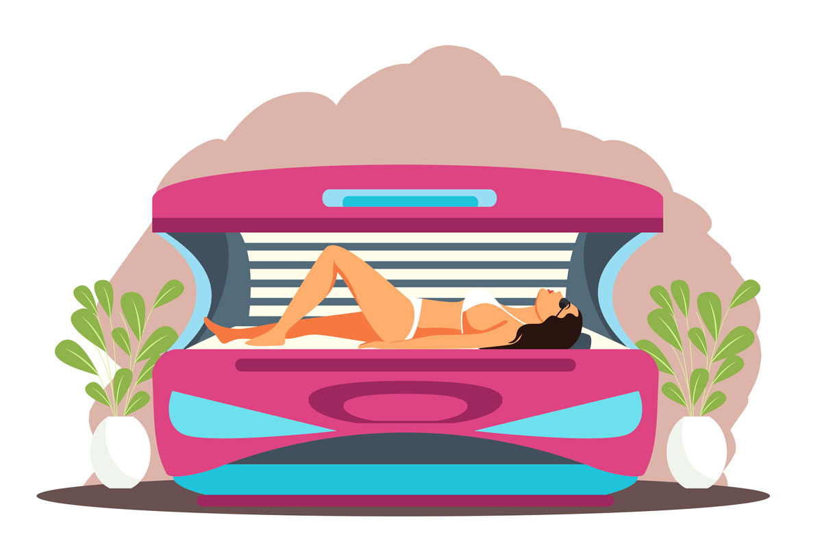 Image fille allongée dans lit bronzage